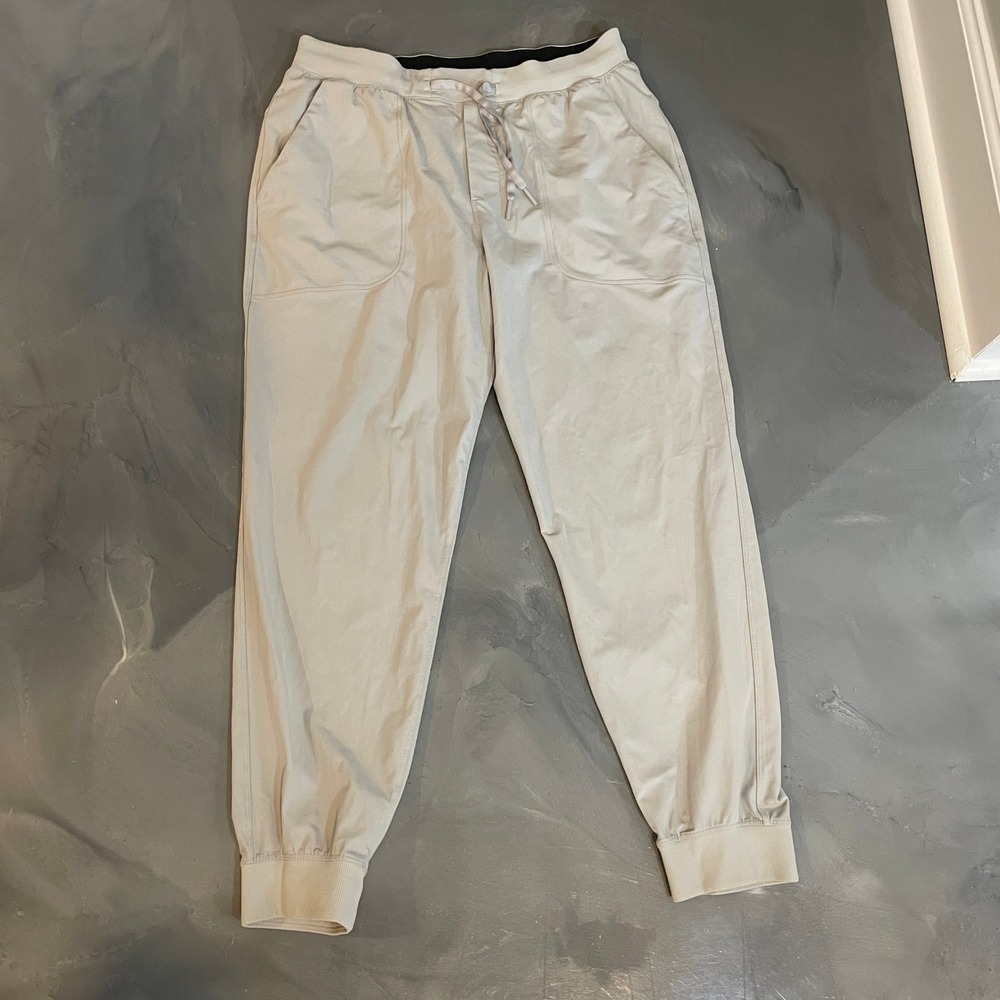 Lululemon ABC Jogger Warpstreme Mens L Light Grey Activewear Pants LM5AMZS